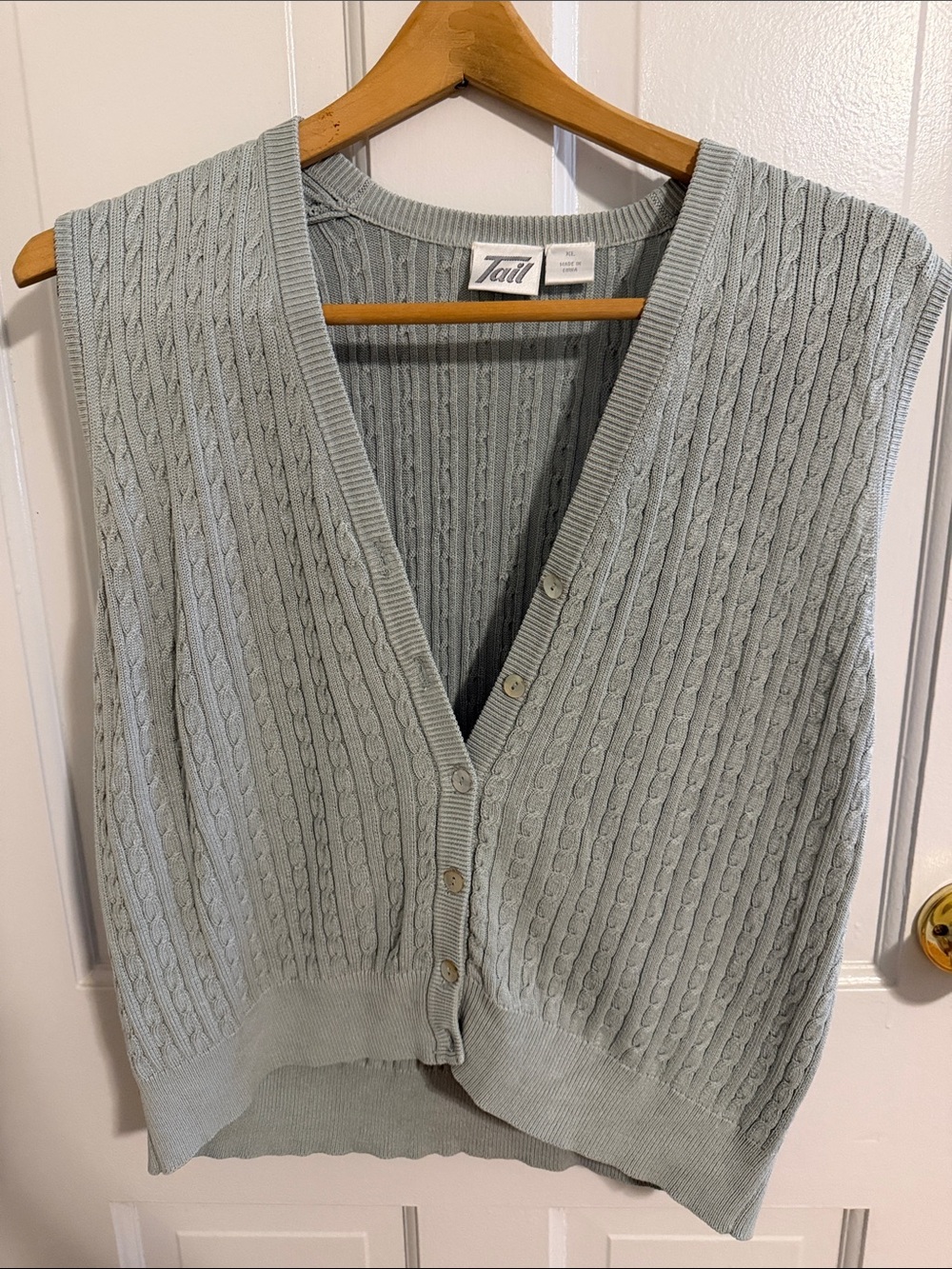 Tail Sage Green Cable Knit V-Neck Sweater Vest